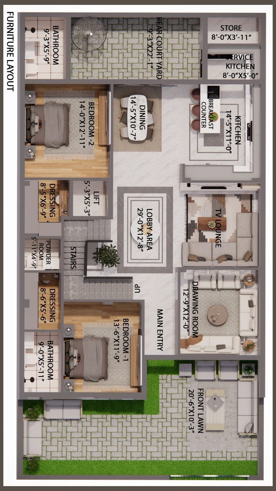 Interior Design Kharar Portrait View