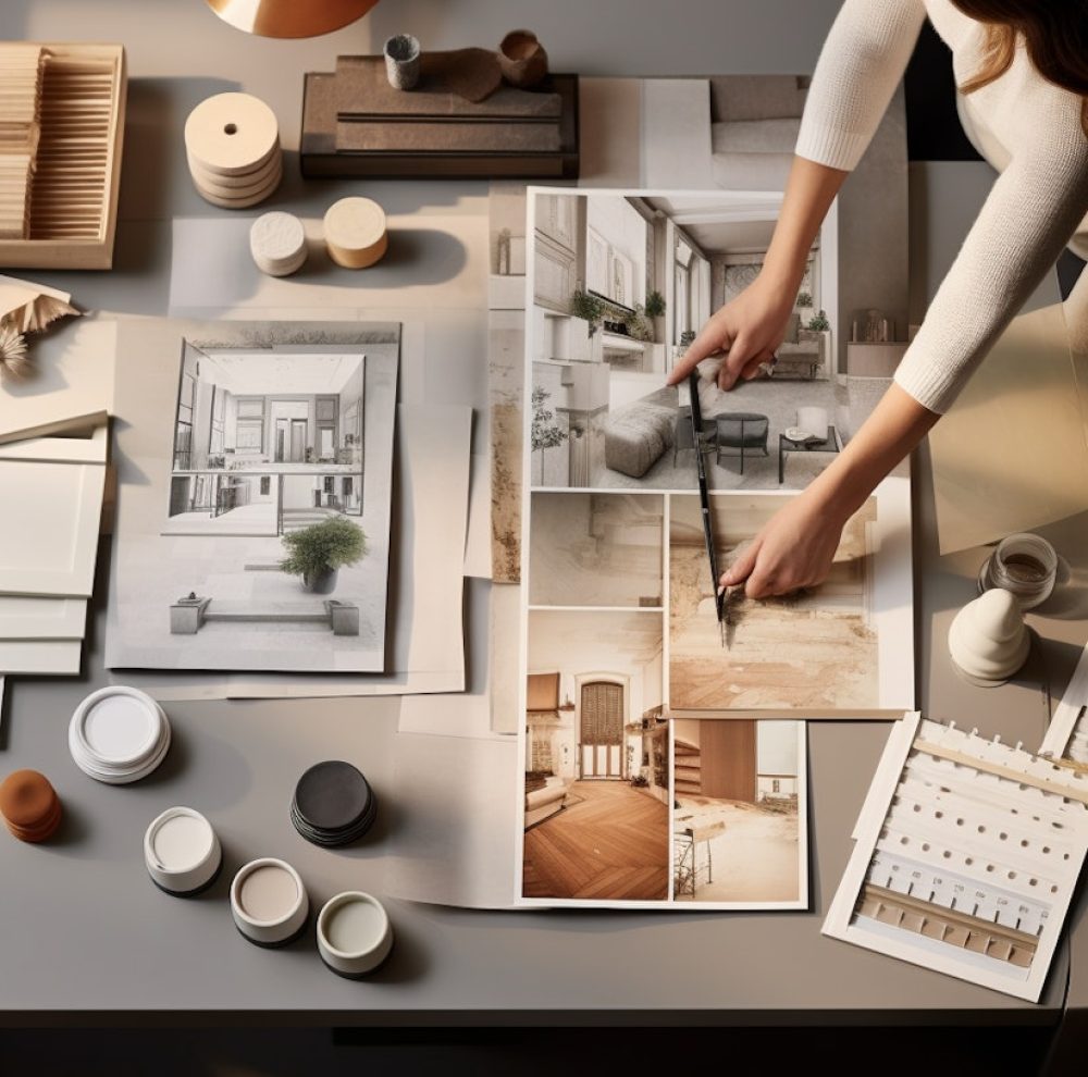 Designer at Work_ Planning and Palette Selection in a Professional Studio